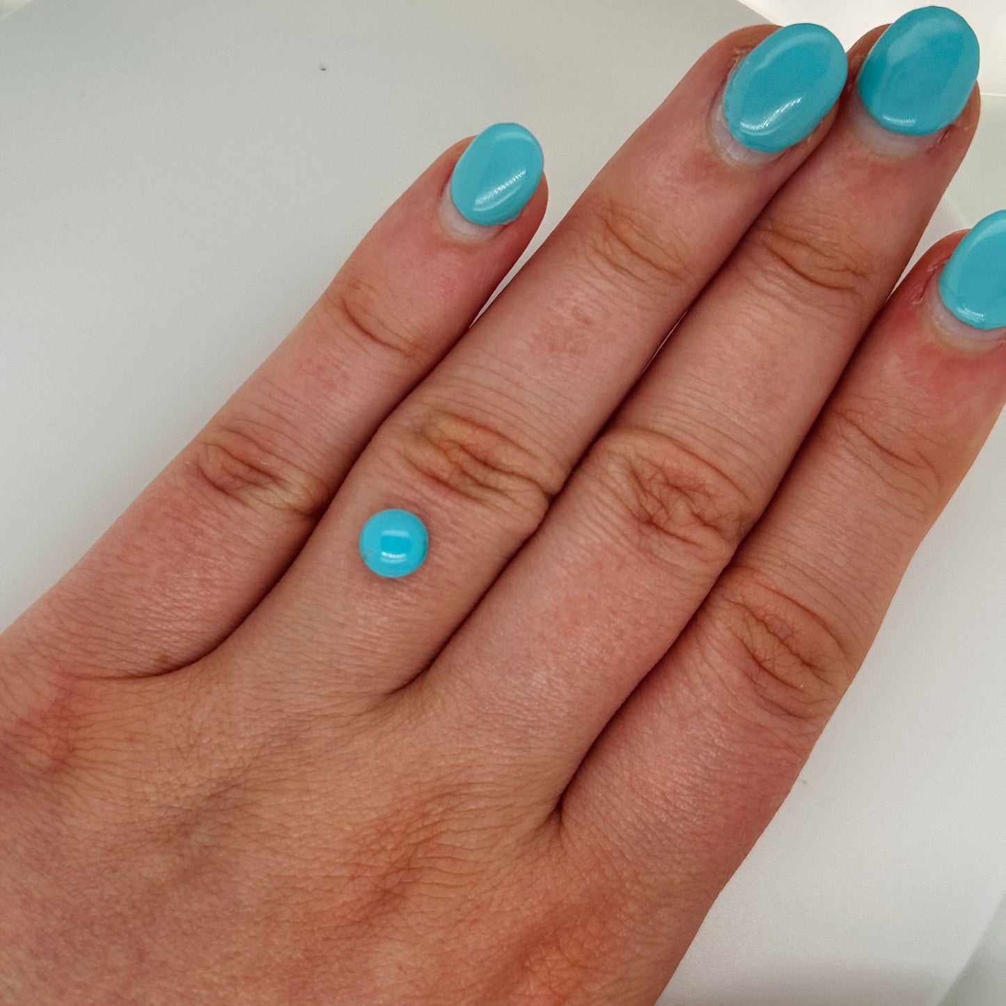 Natural Persian Turquoise Stone - Clean - .79ct 6.5MM