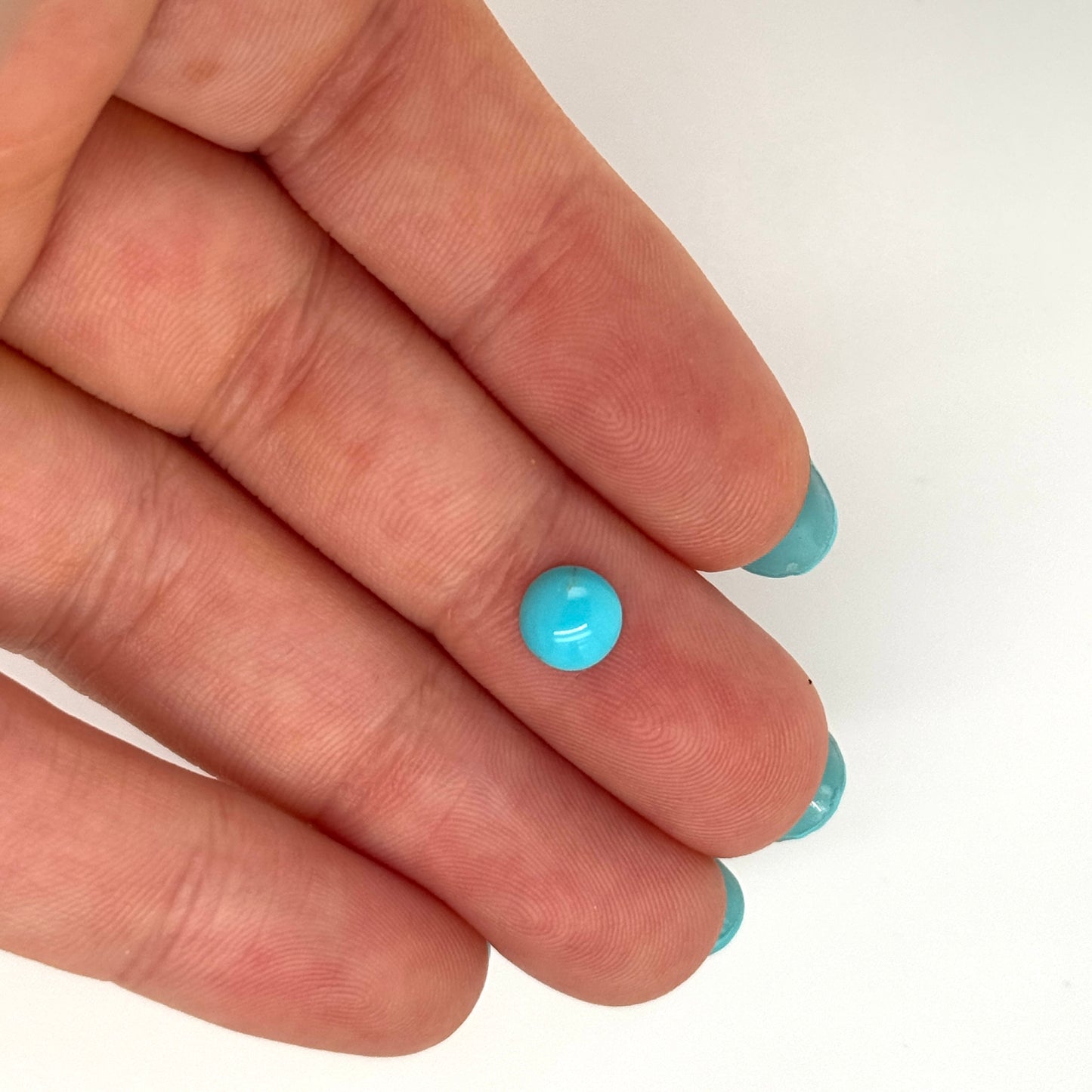 Natural Persian Turquoise Stone - Clean - .79ct 6.5MM