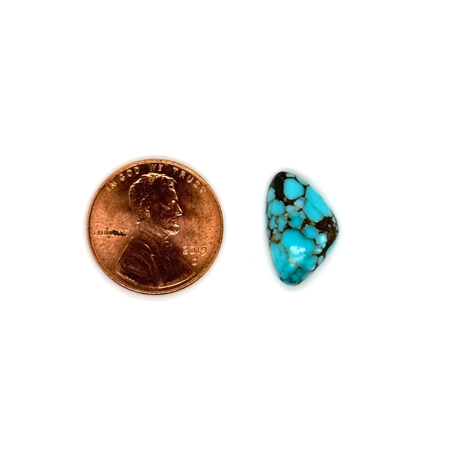 Nevada Turquoise Stone with Brown Matrix - Unique Shape - 16MM Cabochon