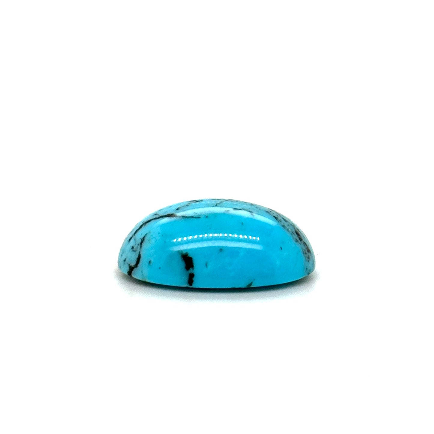 Kingman Turquoise Stone with Black Matrix - 3.17g Oval Cabochon