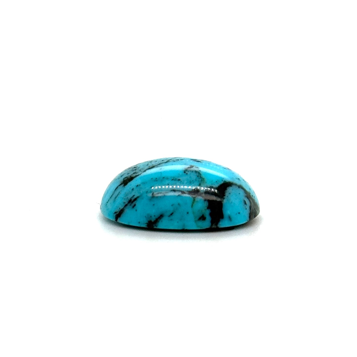 Kingman Turquoise Stone with Black Matrix - 3.17g Oval Cabochon