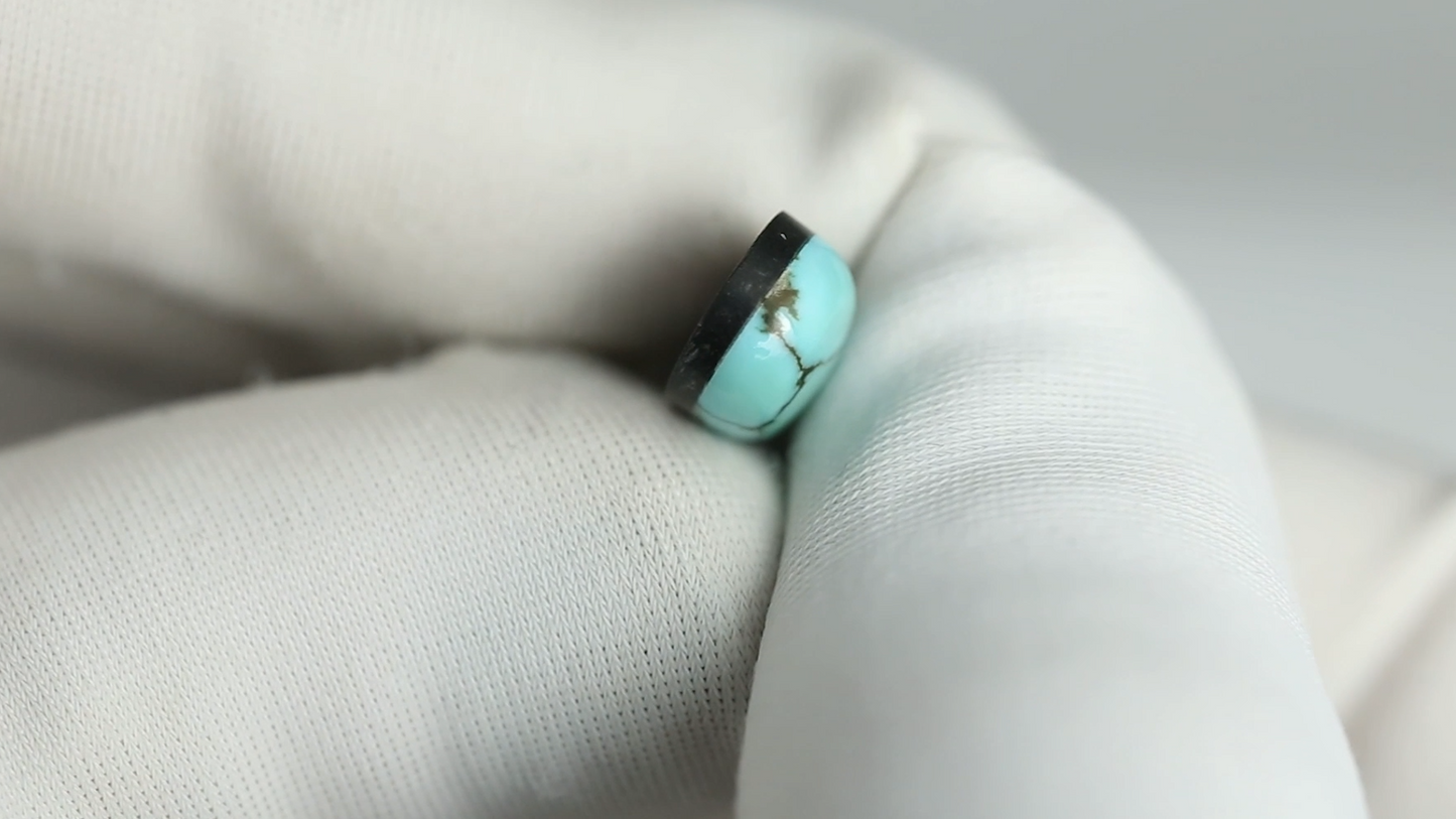 Nevada Turquoise Stone with Black Matrix - 2.74ct Pear Cabochon