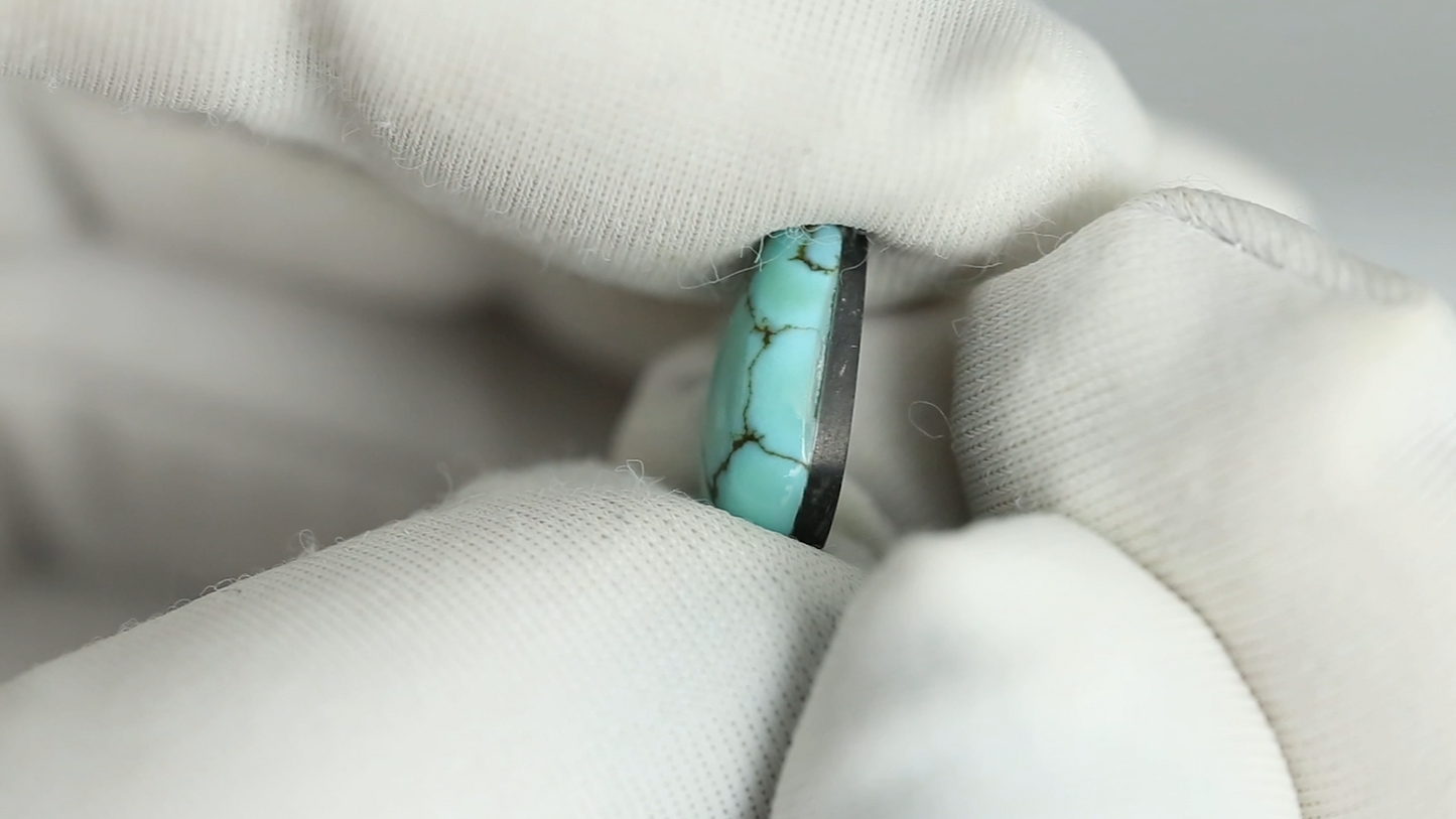 Nevada Turquoise Stone with Black Matrix - 2.74ct Pear Cabochon